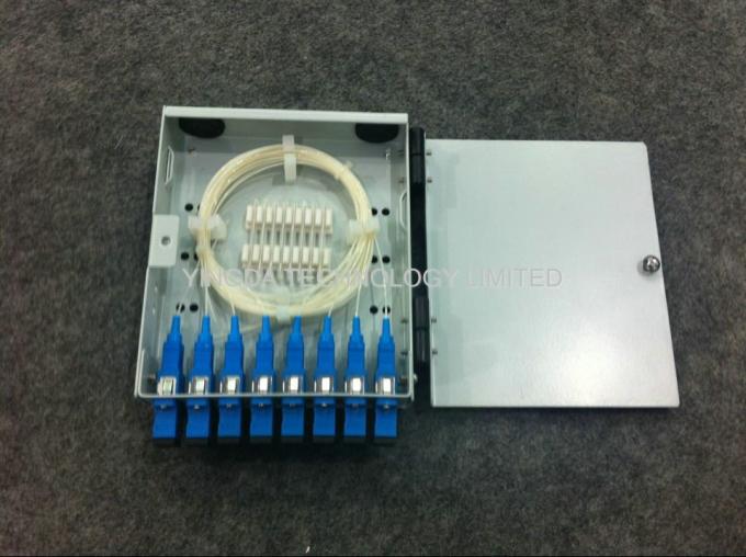 8 Core SC ST Adapter Fiber Optic Cable Junction Box, Cold Rolled Steel 8 Fibers PON Fiber Splice Box