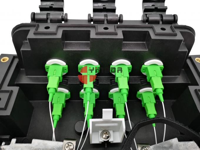 Inline Fiber Cable Joint Box IP65 Outdoor Pole Mount 36 Cores 8 SC Fast