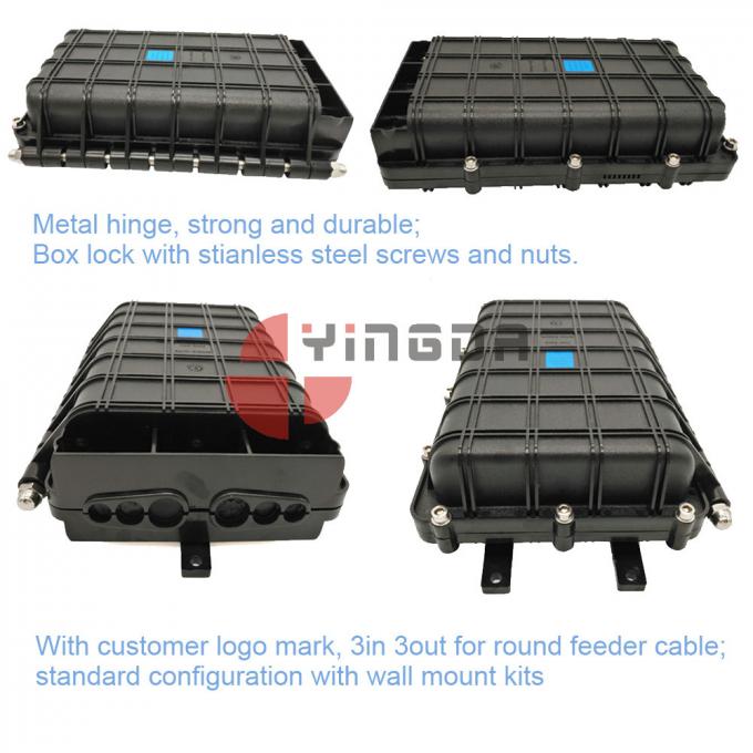 Straight Through Fiber Cable Joint Box 6 Ports 295 * 202 * 81mm Dimension
