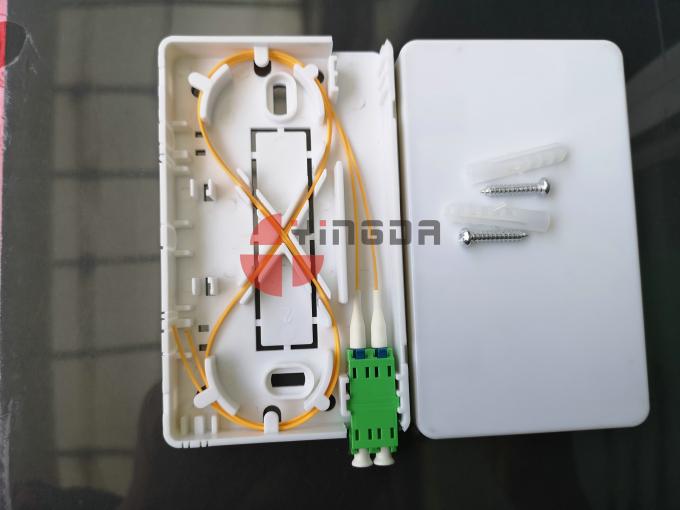 2 Port LC/APC Duplex Optical Fiber End User Subscriber Box Plastic Wall ...