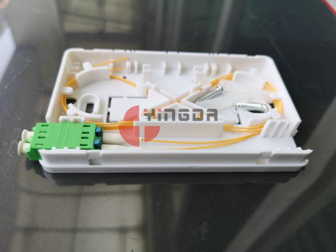2 Port LC/APC Duplex Optical Fiber End User Subscriber Box Plastic Wall ...