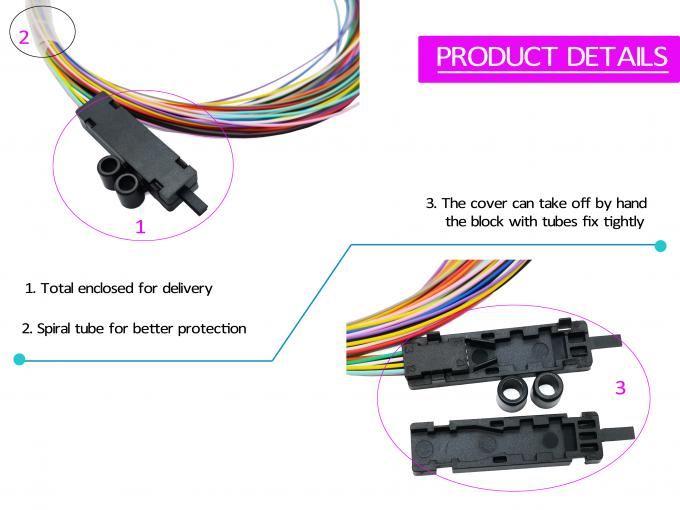 Ribbon Fiber Optic Breakout 4 6 12 Core Fan Out Kit 0.9mm Buffer Tube 2