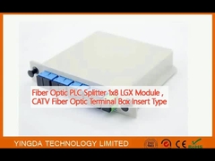 Fiber Optic PLC Splitter 1x8 LGX Module , CATV Fiber Optic Terminal Box Insert Type​