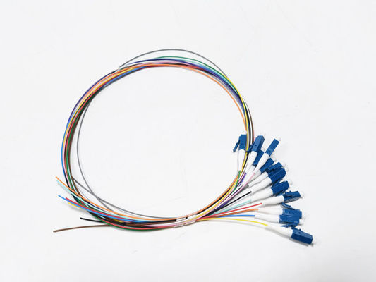 LC UPC 12 Cores Fiber Optic Pigtail Cable Simplex 900um SX 0.5M LSZH