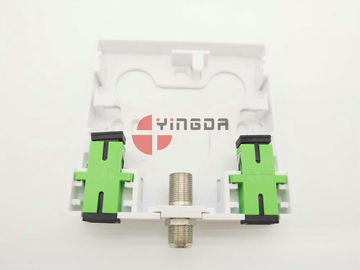 2 Port Socket Panel for SC Fiber Adapter Fiber Optic Terminal Box White ABS FTTH Wall Mount