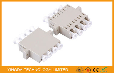 FTTH Rack Panel LC Quad Adapter , LC MM Optical Fiber Adapter Customized