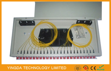 FC Rack Mount Single Mode Fiber Optic Patch Panel 24 Port  , ODF Patch Panel White Metal