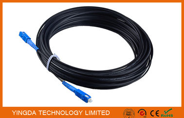 Self Supporting FTTH Patch Cord SC - SC Fiber Drop Cable Black FRP LSZH 20M