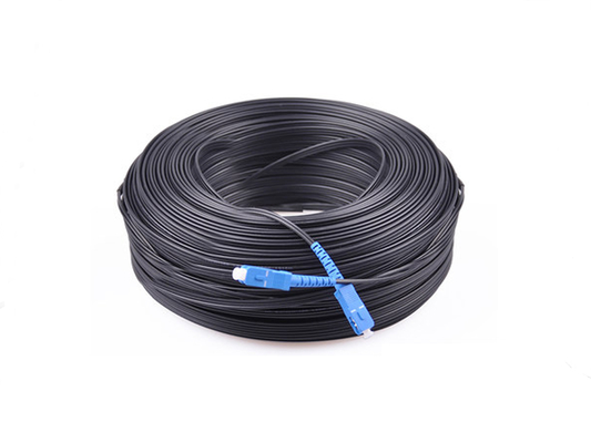 FTTH Figure 8 Flat Drop Cable Fiber Optical Patch Cord SC Connector 200M Black 2.0*3.0mm