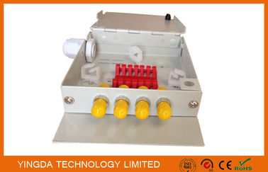 Indoor 4 Port FTTH Fiber Termination Box, 4 Cores ST Fiber Optic Splice Box Cold Rolled Steel