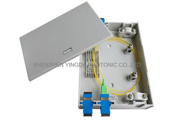 Wall Mount FTTH Fiber Optic Termination Box , Indoor Plastic ABS PC 2 Ports Fiber Optic Box