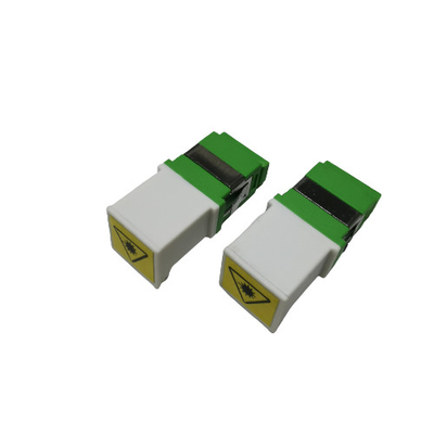 Buy SC APC Simplex Fiber Connector Adapter No Flange Green White Metal Clamp Laser online manufacture