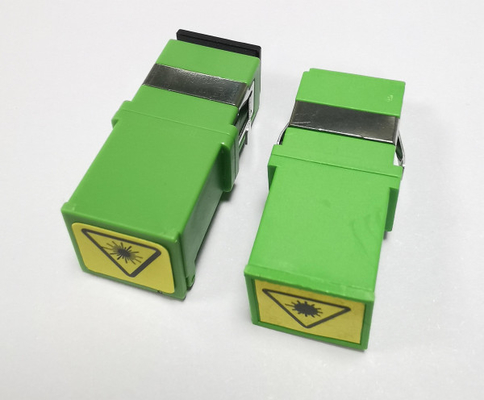 Buy SC APC Fiber Optic Adapter SM Simplex Shutter Without Flange Green online manufacture