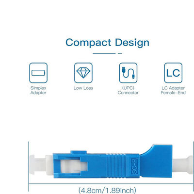 LC/UPC Female To SC/UPC Male Hybrid Fiber Optic Adapter 9/125um SM Optical Fiber Adapter