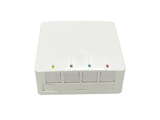 4 Ports Indoor Fiber Optic Termination Box DIN Rack Mounted OTB With Dustproof Cover