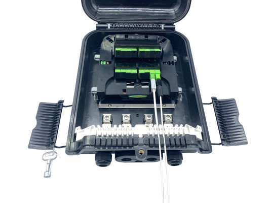 Buy IP65 Mid Span ABS Optical Distribution Box  SC 16 Ports Flat Drop Cable Splice Closure online manufacture