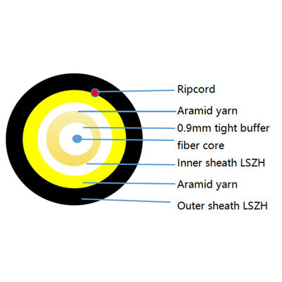 Double Sheath FTTH Round Cable Outdoor Indoor Optical Fiber Cable 4.6mm GJYFJH