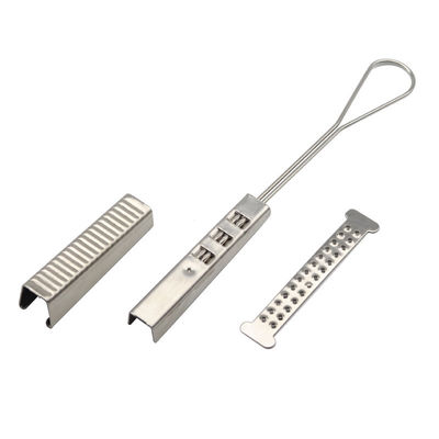 Buy Metal Stainless Steel Drop Wire Clamp Cable Installation Kits For 2x5mm Flat Drop Cable online manufacture