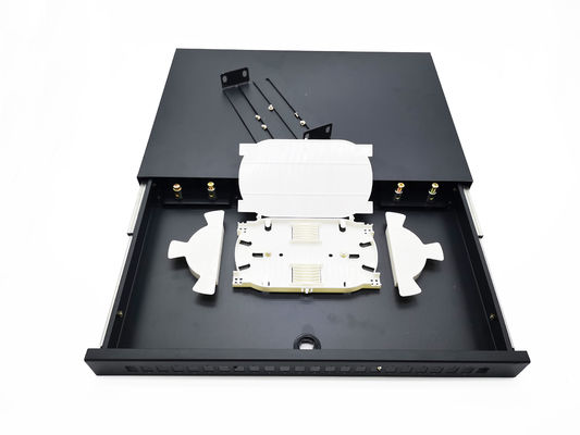 Buy Sliding Drawer Type Fiber Optic Patch Panel 19 Inch Metal Material For Terminal Wiring online manufacture
