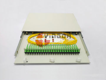 19" ODF SC 24Port Sliding Drawer Fiber Optic Patch Panel Distribution Box 1U Cold Rolled Steel