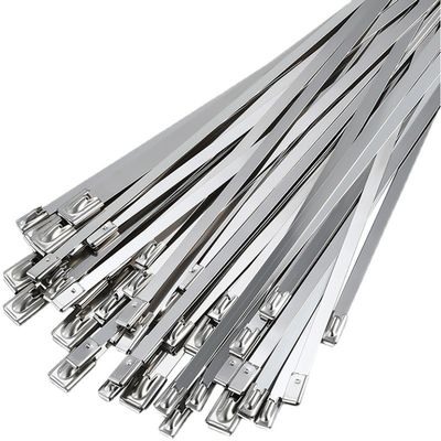 Buy Self Locking Stainless Steel Ball Tie Straps For Telecom / Traffic Lights / Monitor / Fiber Optic Cable online manufacture