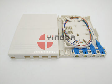 Uncut 4 Fibers Mini Optical Splice Box , ABS White Fiber Terminal Box for 1 * 4 Steel Tube Splitter