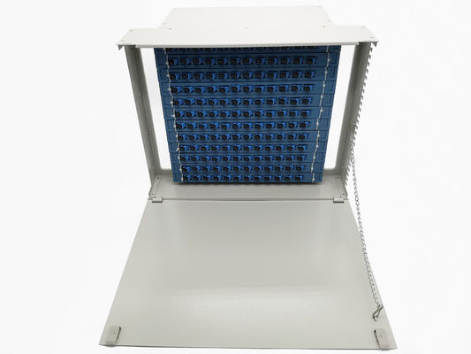 Buy Single Door Fiber Optic Patch Panel Rack Mount For 12-144 SC LC FC ST Connectors online manufacture