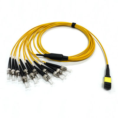Buy Low Loss 0.35dB  12 Cores MPO  Connector To ST  MPO Jumper Type B  For Fiber Optic Communication System online manufacture