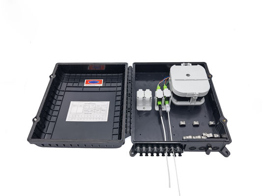 Buy 16Ports Outdoor Optical Distribution Box Black With Sc Adapters Plate For  2x3mm Flat Drop Cable Outlets PC ABS Material online manufacture