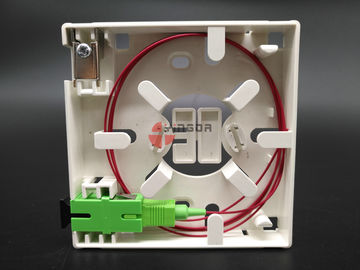 SC/APC Wall Mount Fiber Termination Box Socket Panel 2 Ports With Metal Cable Clamp