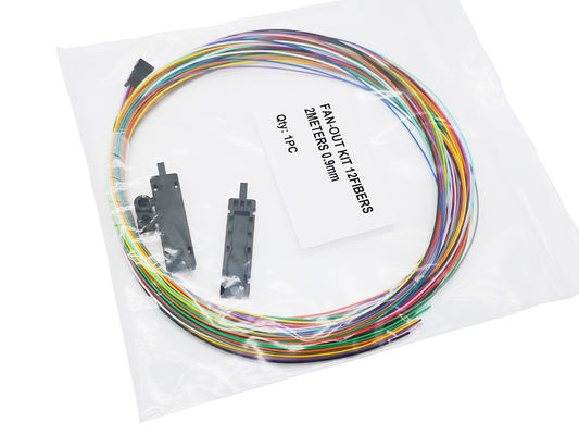 Ribbon Fiber Optic Breakout 4 6 12 Core Fan Out Kit 0.9mm Buffer Tube 2 Mts 6 Feet