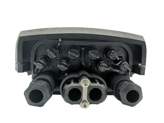 Buy IP68 Black PP Plastic 8 Ports Optical Enclosure Mid Span Cable Distribution Box online manufacture