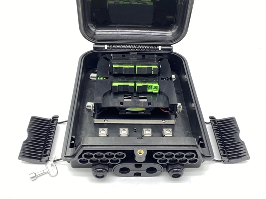 Buy China Factory Supplier 16 Ports FTTH Fiber Splitter Distribution Box Walll Mount Outdoor IP65 Black online manufacture