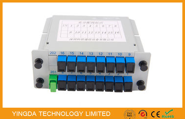 Buy 1260 - 1650 Nm Lgx 1 * 16 Multi Channel Fiber Optic PLC Splitter 1 x 16 2 Slot online manufacture
