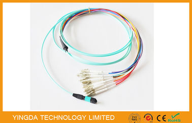 Multimode MTP MPO Cable OM3 10G Flat OFNR Ribbon Cable Assembly 12Fibers