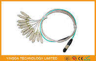 OM3 10G MTP MPO Cable 7.8mm Ferrule SC 900um , Multi Fiber Optic Pigtails