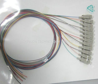 850 & 1300nm Fiber Optic Pigtail SC MM 50 / 125um 12 Fibers Pigtail LSZH Multimode 3M