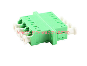 SM 9/125 um Fiber Optic Adapter LC / APC , Optical Fibre Adapter Green Quad 4 Way