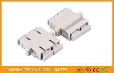 PBT White Plastic MM DX Fiber Optic Adapter / Coupler , SC Duplex Adapter