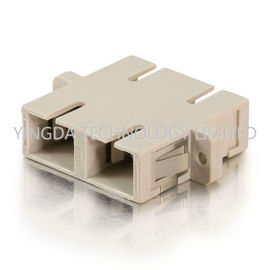 PBT White Plastic MM DX Fiber Optic Adapter / Coupler , SC Duplex Adapter