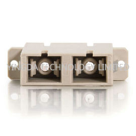 PBT White Plastic MM DX Fiber Optic Adapter / Coupler , SC Duplex Adapter