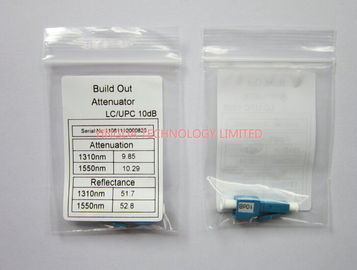 Single Mode Female To Male Fiber Optic Attenuator 15dB , LC Build Out Attenuator