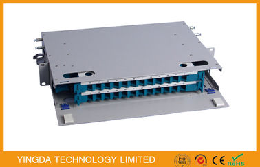 24 Fibre Optic Patch Panel 19" , SC Cable Distribution Box With Cold - rolled Steel Material