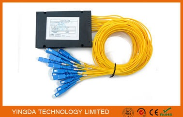 Small FTTH Passive Fiber Optic PLC Splitter 1X16 SC SM 2.0mm High Stability