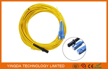 LC / APC Fiber Optic Patch Cord MT-RJ to SC Singlmode Duplex Zipcord Without Clip Yellow