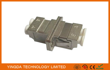 High Return Loss Couler LC LC Duplex Optical Fiber Adapter Silver Metal Housing