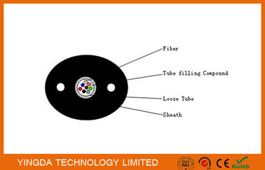 Waterproof FTTH Fiber Optic Distribution Cable Loose Tube PE Sheath Steel Wire Cable