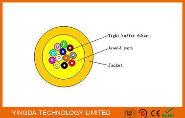 Indoor Multi-Fiber Multi-purpose Fiber Optic Distribution Cable Tight Buffer Aramid Yarn