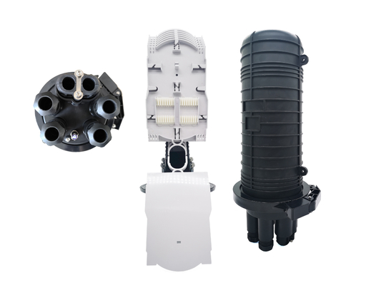 Outdoor IP68 96 144 Cores Fiber Optic Splice Closure Dome Mechanical PP Uncut Ports Enclosure