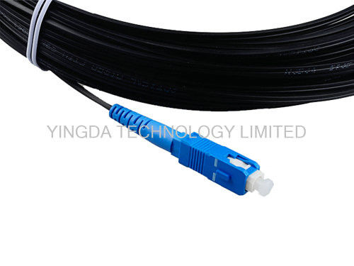 Self Supporting FTTH Patch Cord SC - SC Fiber Drop Cable Black FRP LSZH 20M